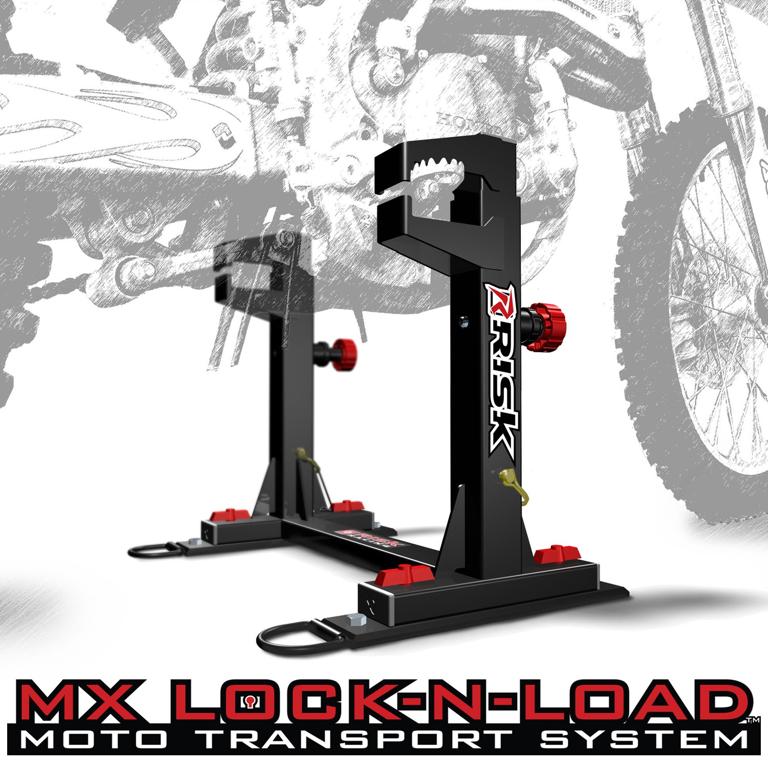 Transportní stojan/systém pro motokrosové motocykly Risk Racing Lock-N-Load černý