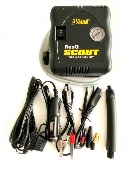 a Automatická opravná sada pneu včetně kompresoruAIRMAN ResQ Scout VT pro pneu 10-21" 