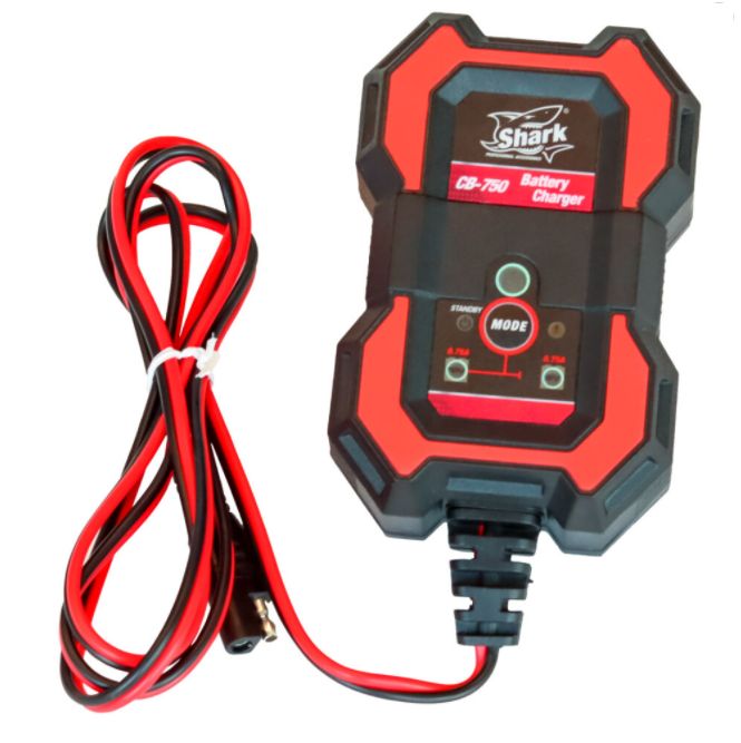 Automatická inteligentní nabíječka pro 12V / 6V motocyklové a čtyřkolkové baterie SHARK BATTERY CHARGER CB-750