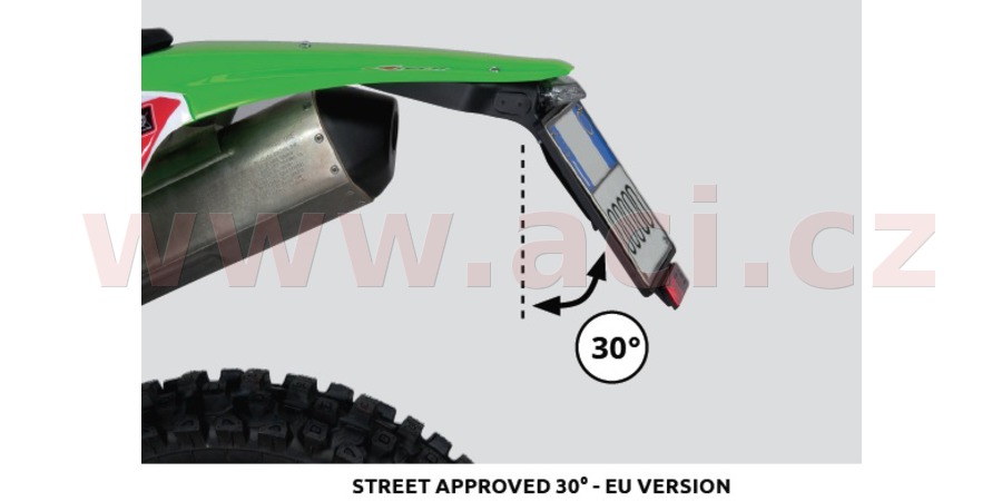 Držák SPZ (30°) s LED světlem RTECH barva černá