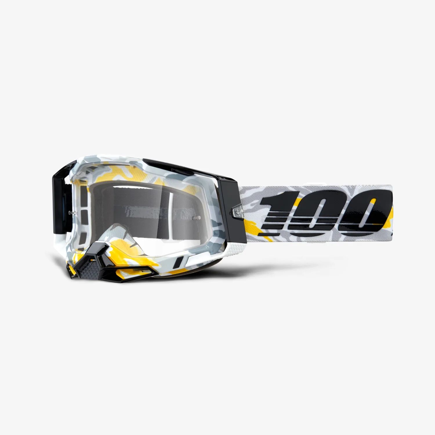 A Motokrosové brýle 100% RACECRAFT 2 KORB se stříbrným zrcadlovým objektivem + čirý + trhačky  