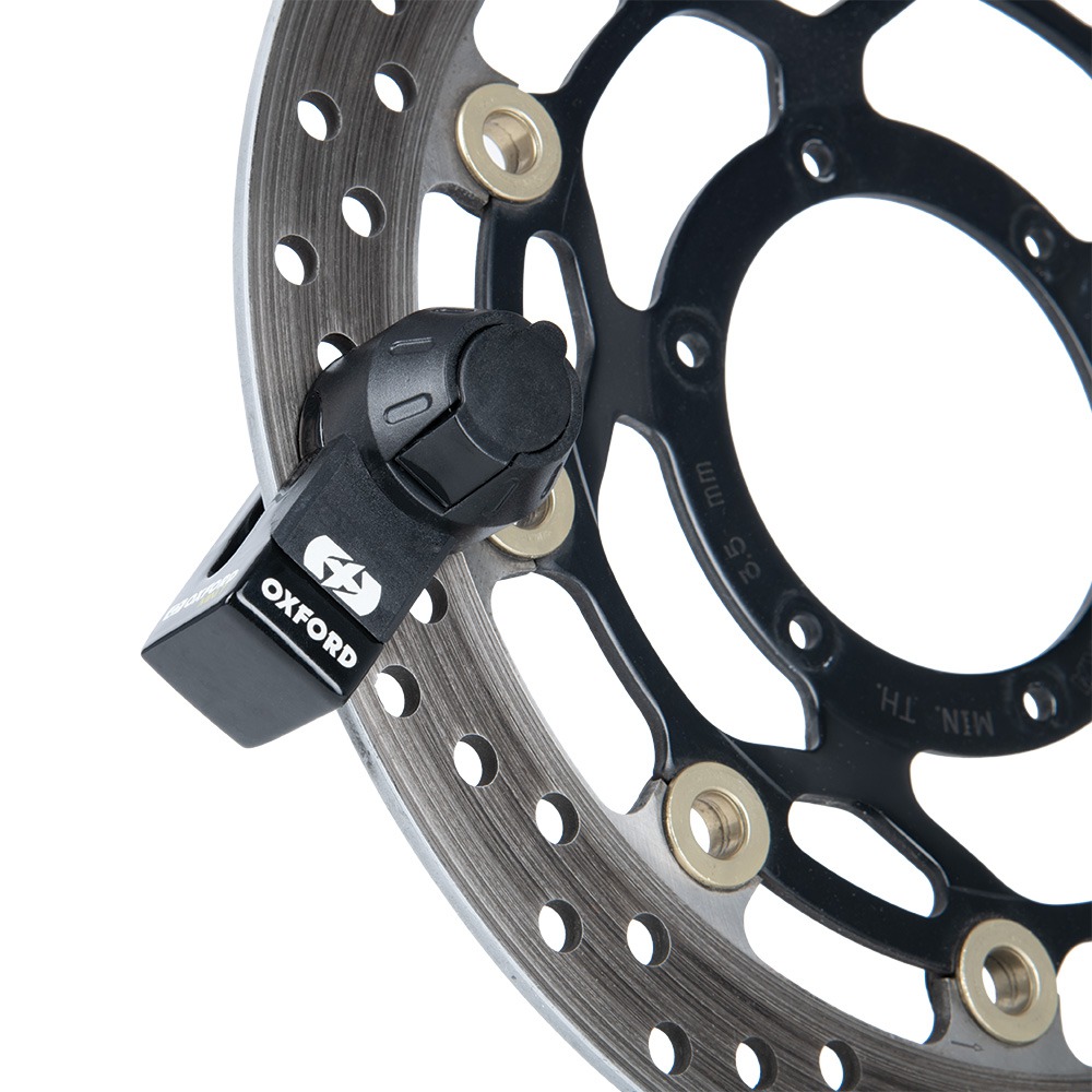 Zámek kotoučové brzdy OXFORD MINI T, průměr čepu 5,5 mm, žlutá/černá