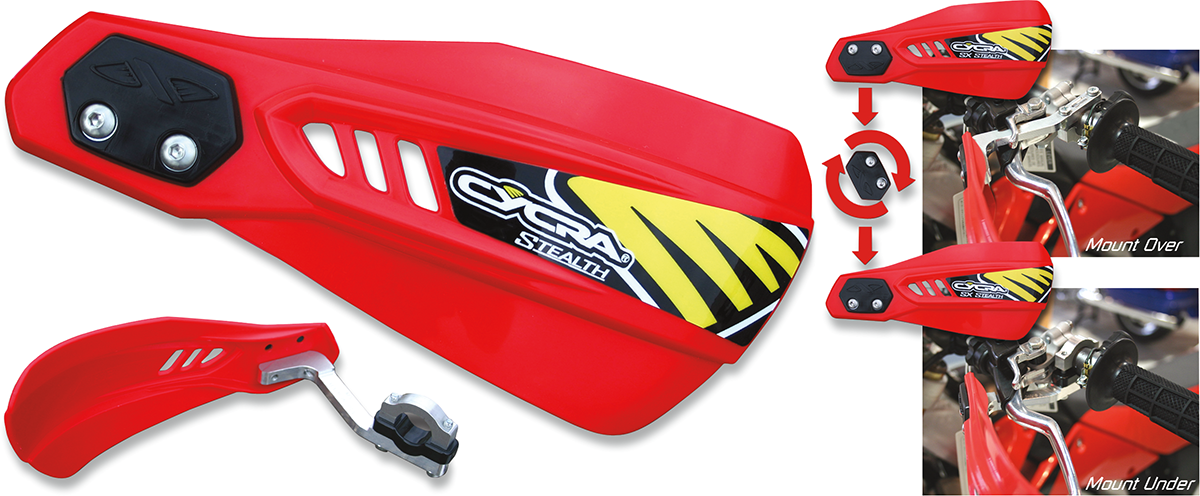 Chrániče páček / kryty páček s hliníkovým držákem CYCRA STEALTH HANDSHIELDS COMPLETE černé - pár 