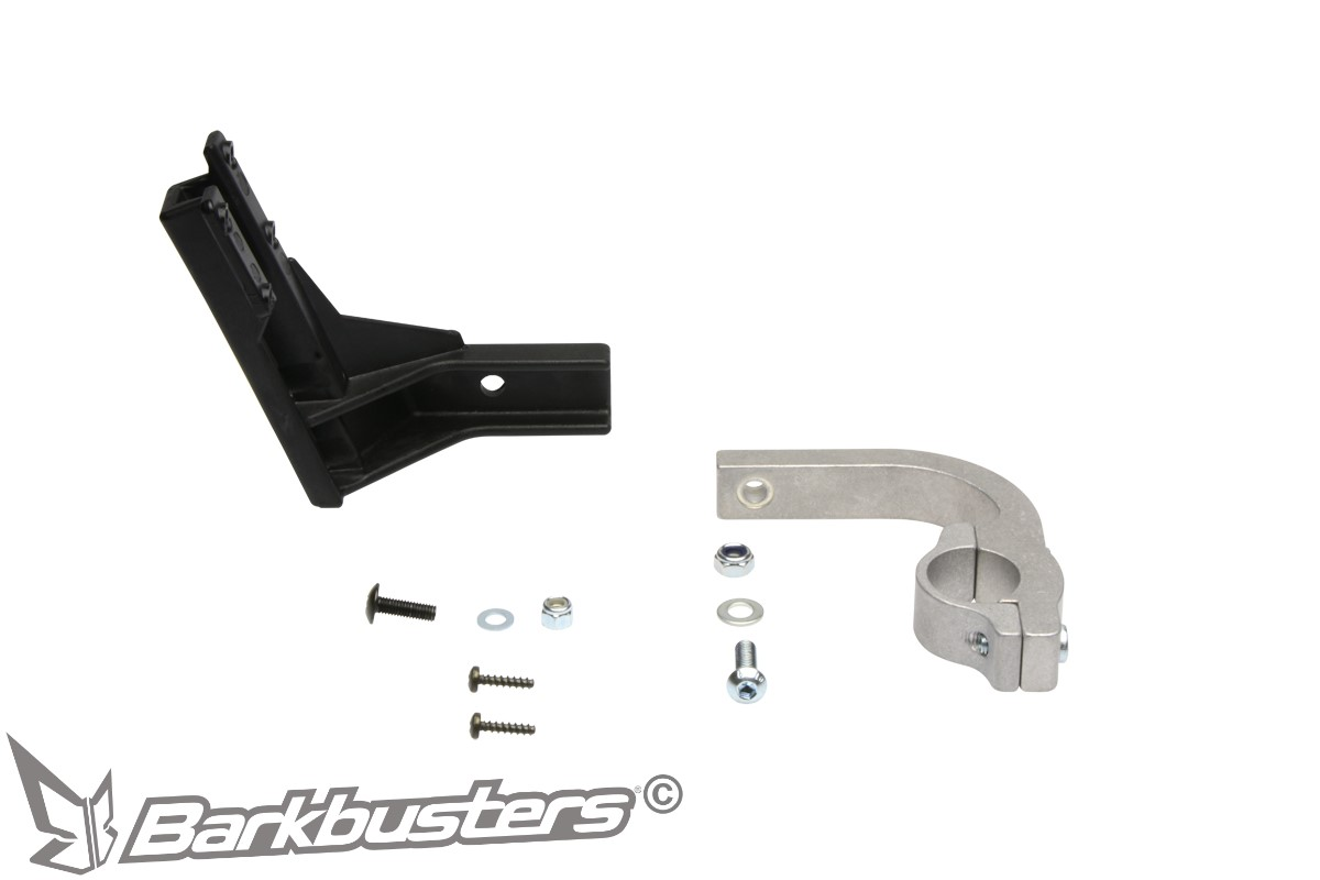 Univerzální jednobodová montážní sada ke krytům páček BARKBUSTERS HARDWARE KIT CLAMP pro rovná 25,4mm (1″) řídítka, pár  