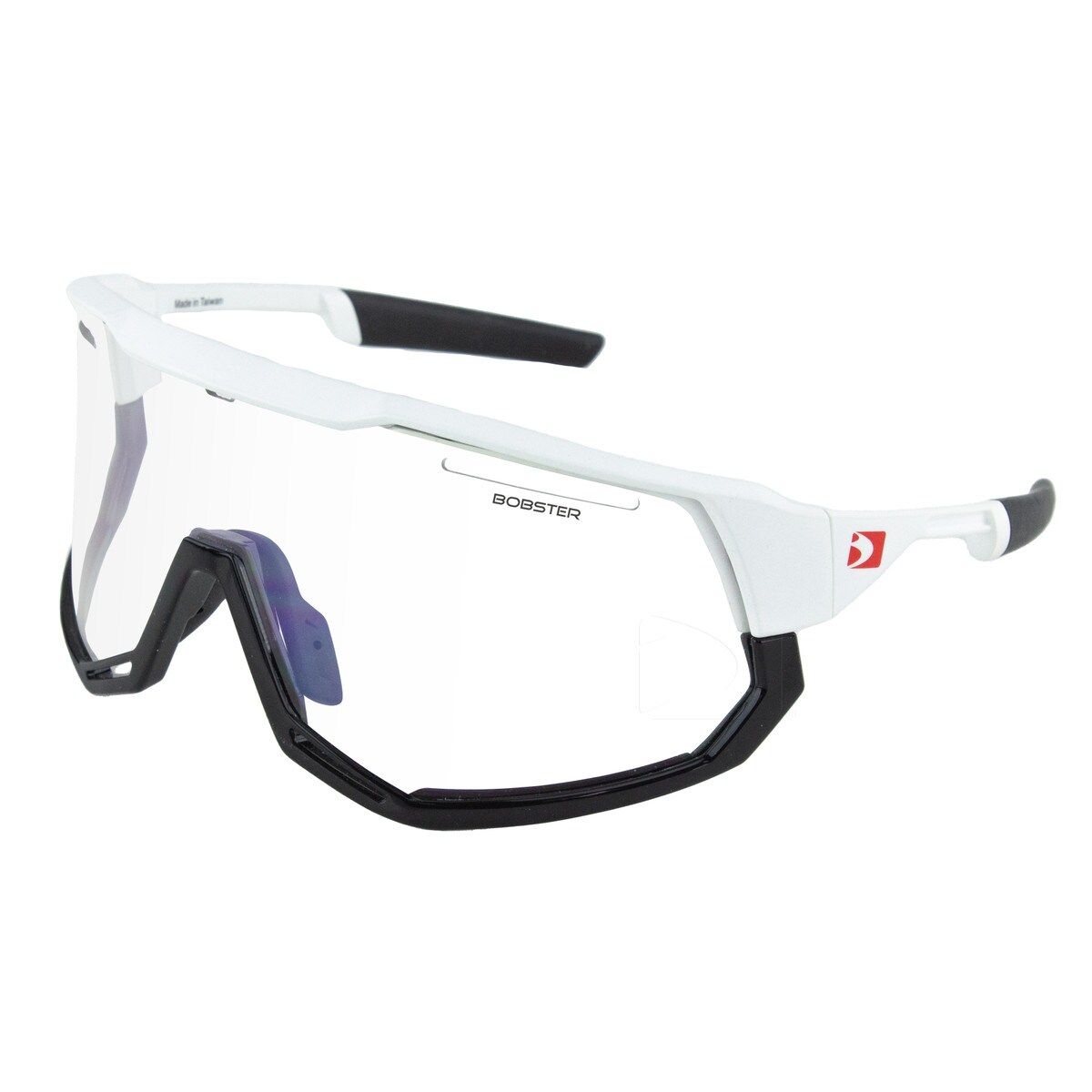 Cyklistické sluneční brýle s vyměnitelnými čočkami BOBSTER SUNGLASS FREEWHEEL matný bílý/lesklý černý rám, čočky kouřová Red revo, žlutá, čirá 
