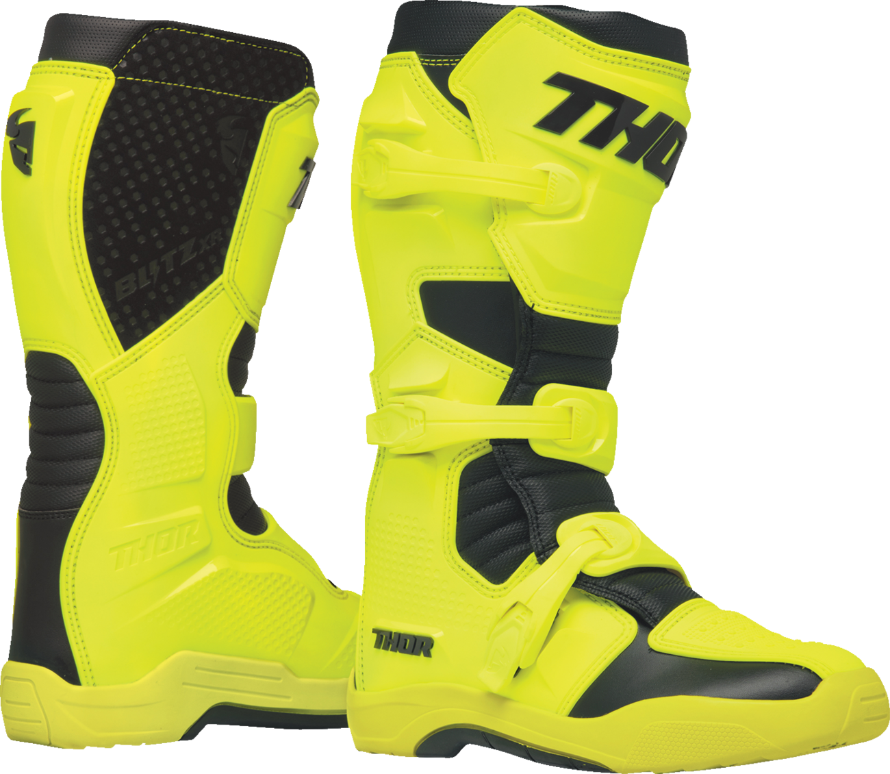a Dětské motokrosové boty / MX boty / motokrosová obuv THOR BLITZ XR barva acid/černá- pár, velikost US 4 / EU 36