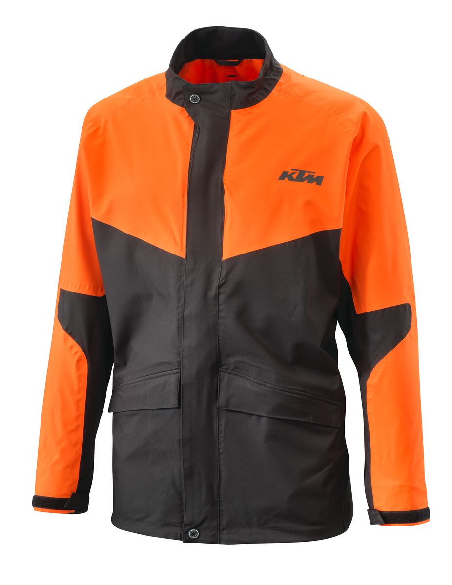 Pláštěnka - pláštěnková nepromokavá bunda KTM RAIN JACKET 10.000 mm vodní sloupec, barva černá/oranžová
