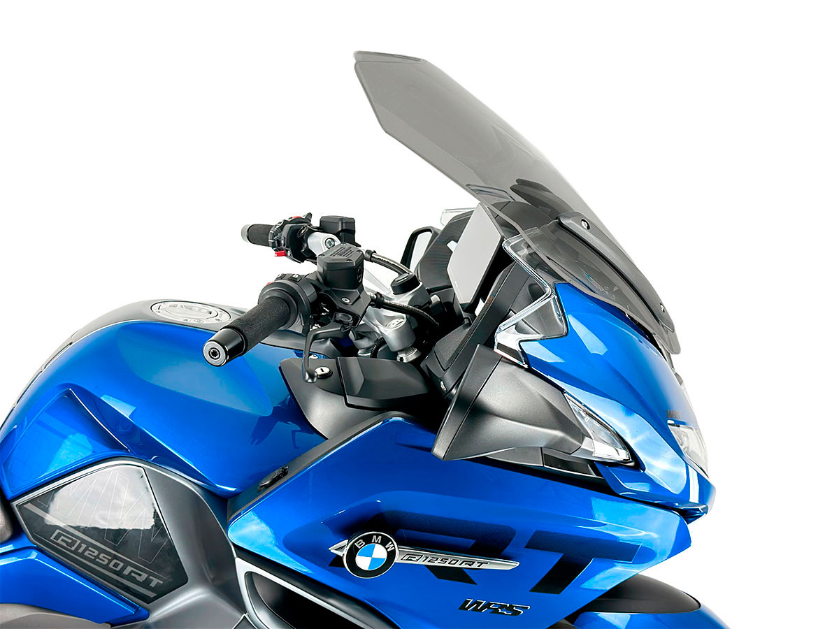 Plexi motocyklu WRS STANDARD pro BMW RT 1250 R ABS rok 2021-2023, výška 60 cm až 66 cm, šířka 66 cm, barva kouřová