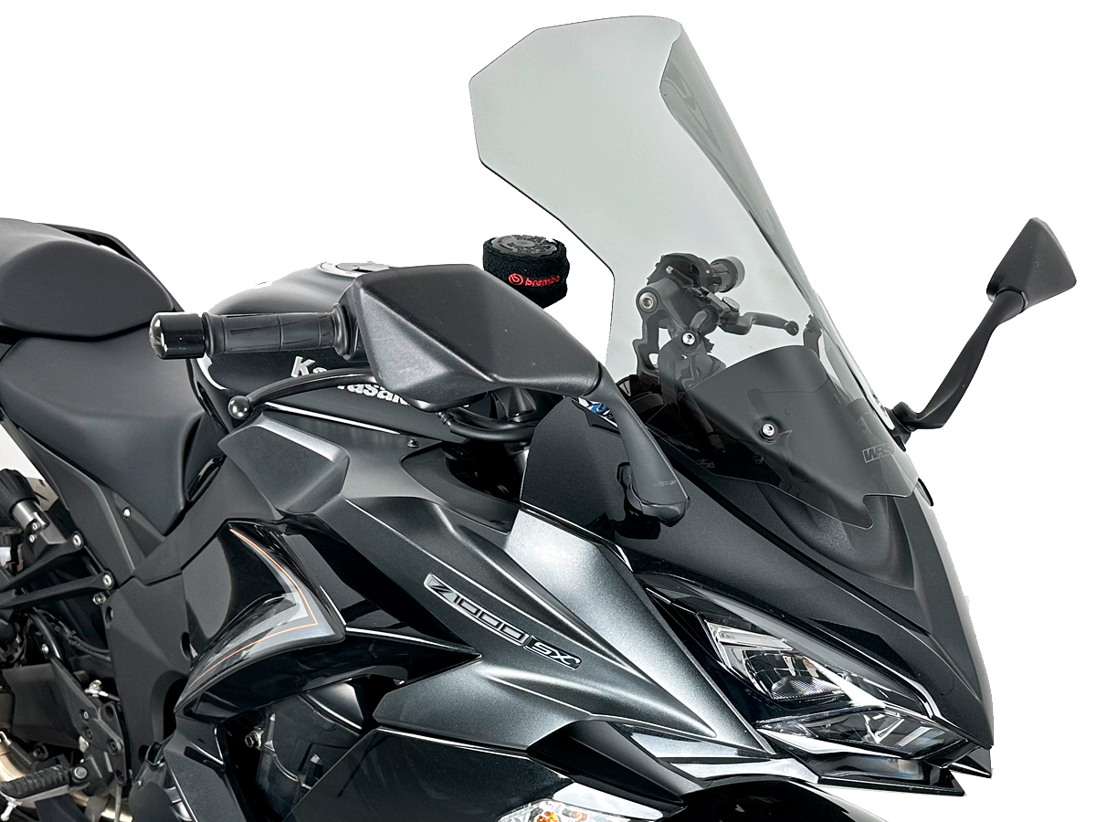 Plexi motocyklu WRS verze CAPONORD pro motocykly KAWASAKI Ninja 1000 SX ABS rok 2017 až 2023, výška plexi 47 cm, barva kouřová