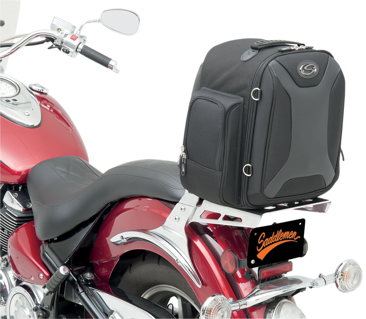 Zadní motocyklová zavazadlová brašna SADDLEMEN SISSY BAR BAG SPORT FTB1500, barva černá, 