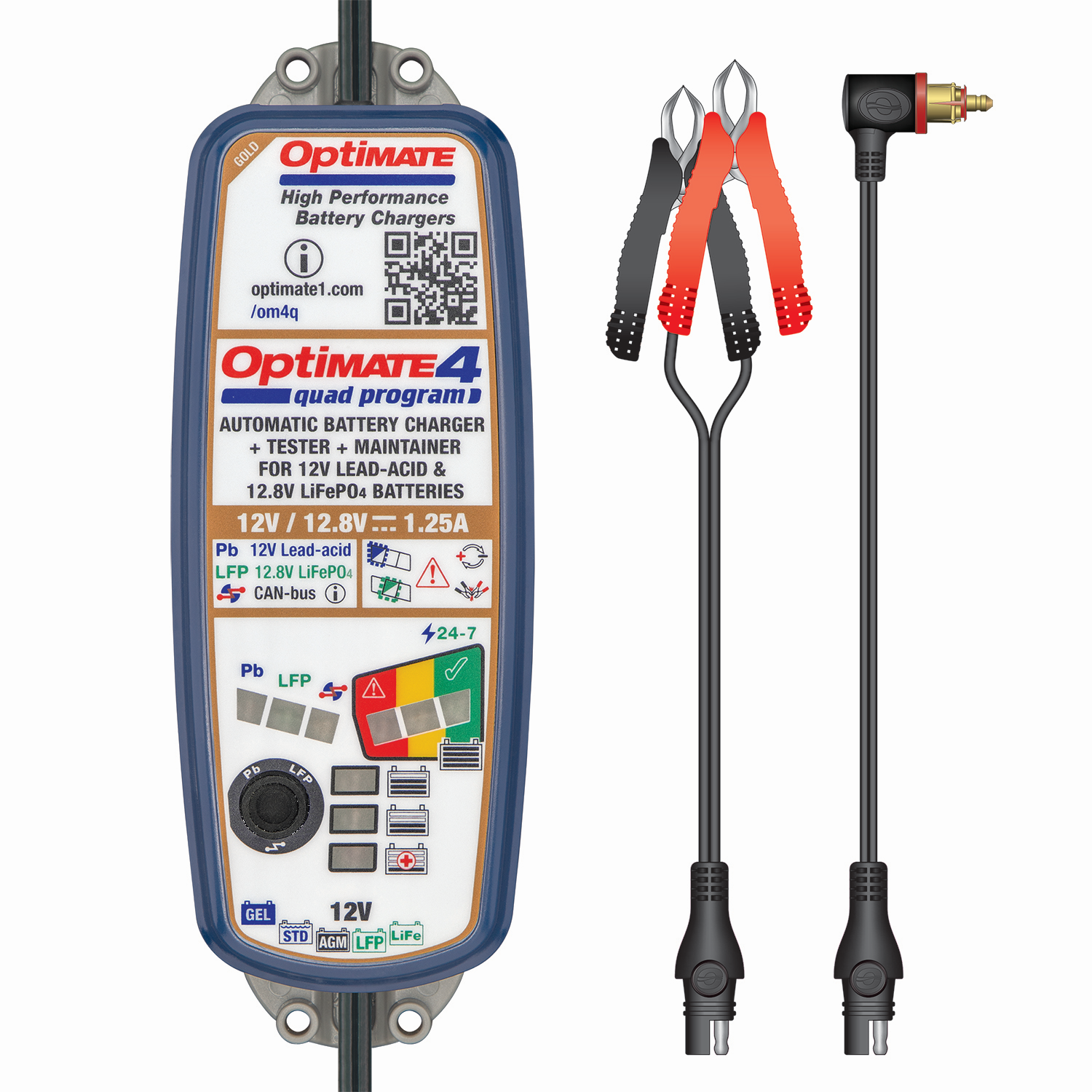 Nabíječka baterií TECMATE OPTIMATE 4 QUAD PROGRAM PREMIUM EDITION TM630-PR