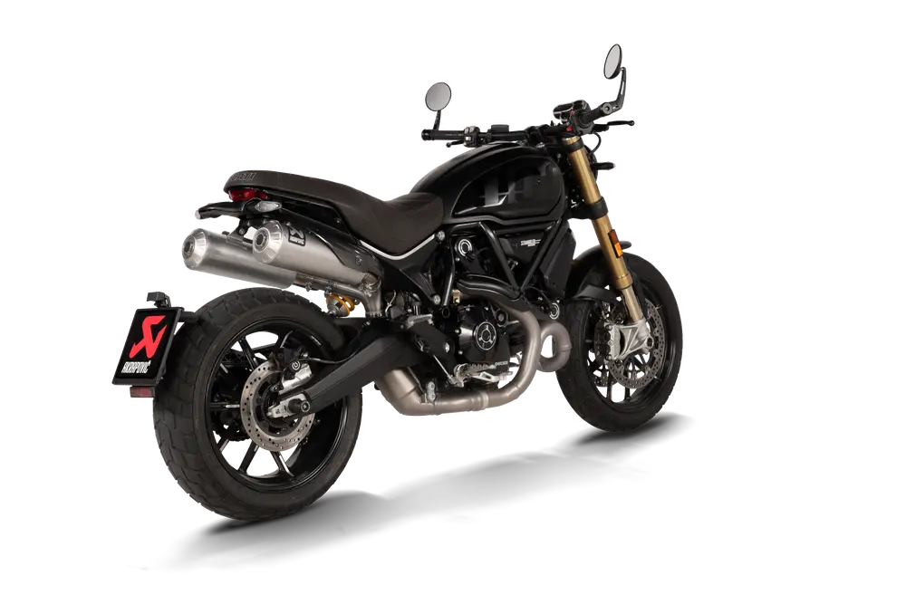 Koncovky výfuku motocyklu AKRAPOVIČ SLIP-ON LINE MUFFLERS pro DUCATI SCRAMBLER 1100 rok 2021-2024