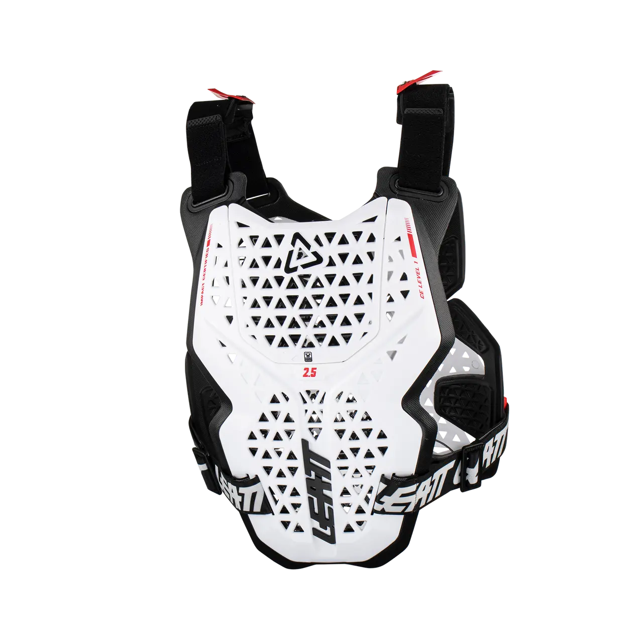 a Motokrosový hrudní/zádový chránič LEATT 2.5 CHEST PROTECTOR bílá/černá