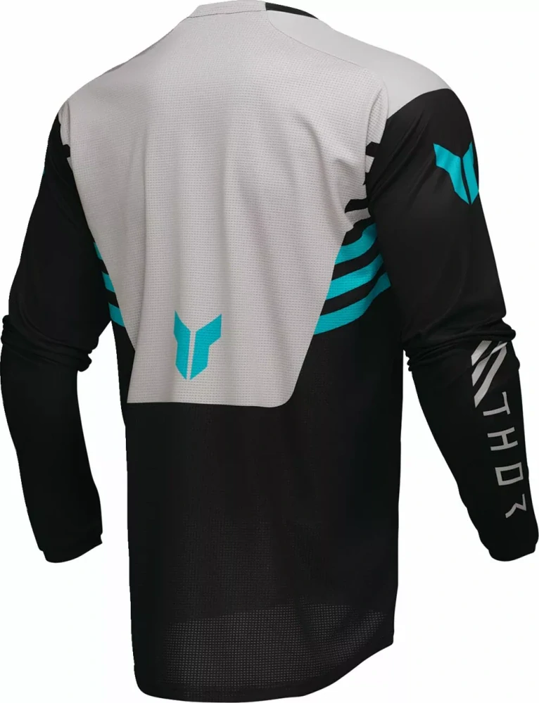 Motokrosový / enduro dres THOR LAUNCHMODE SAND barva modrá/černá/šedá
