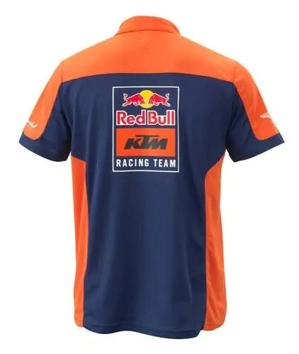 Pánské polo triko s krátkým rukávem KTM REPLICA TEAM POLO modrá/oranžová