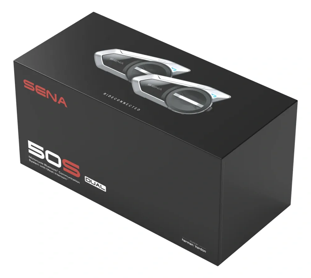 Komunikační zařízení / headset  pro motorkáře SENA 50S dosah 2 km, balení dvou jednotek