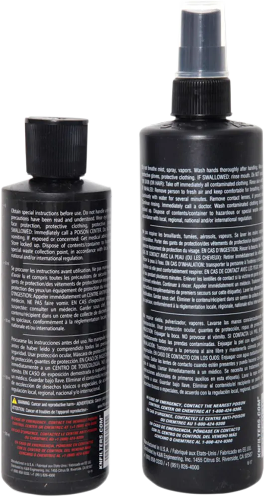 Čistící sada vzduchových filtrů KN AIR FILTER CARE KIT BLACK obsah balení 237 ml + 355 ml 
