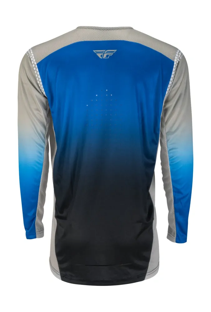 a Motokrosový komplet dresu + kalhot FLY RACING LITE barva modrá/černá/šedá velikost 2XL + 38