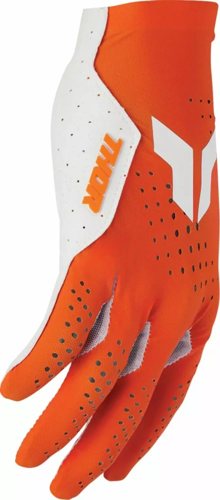A Ventilační motokrosové / MTB rukavice s jednovrstvou dlaní THOR SPORTMODE VENTED barva oranžová/bílá, pár, VELIKOST XXL