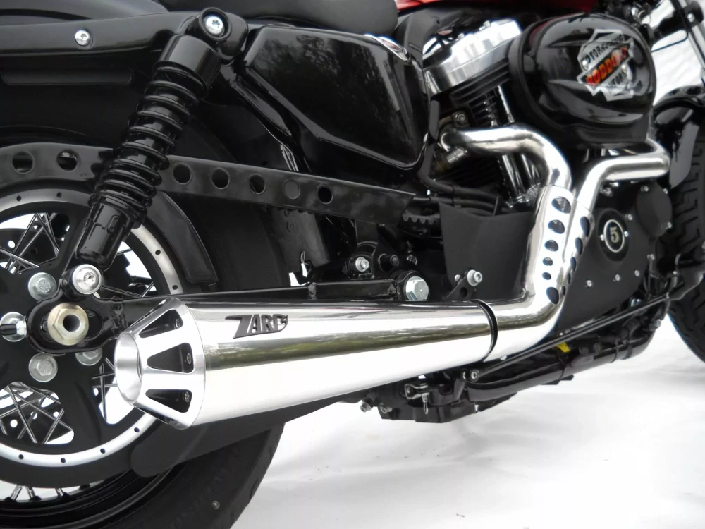 Výfukový systém motocyklu ZARD FULL KIT EXHAUST SYSTEM 2:1 pro motocykl HARLEY DAVIDSON SPORTSTER 883-1200 rok 2014-2016 viz popis, barva saténový chrom / stříbrná koncovka
