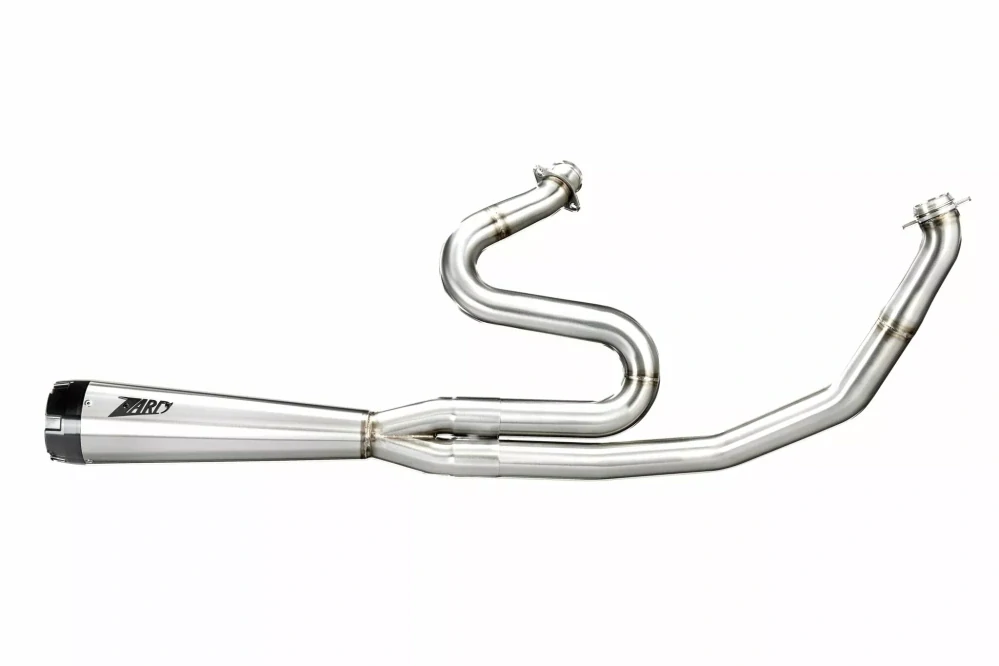 Výfukový systém motocyklu ZARD FULL KIT EXHAUST SYSTEM 2:1 HOMOLOGACE E5 pro motocykl HARLEY DAVIDSON ROAD GLIDE 107 rok 2024 viz popis, barva leštěný chrom/černé zakončení 