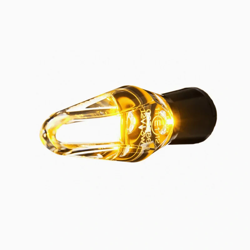 Homologovaný led motocyklový blinkr  MOTOGADGET MO.BLAZE ICE pozice montáže zadní nebo přední, balení 1 kus, barva černé tělo/čiré zakončení blinkru  