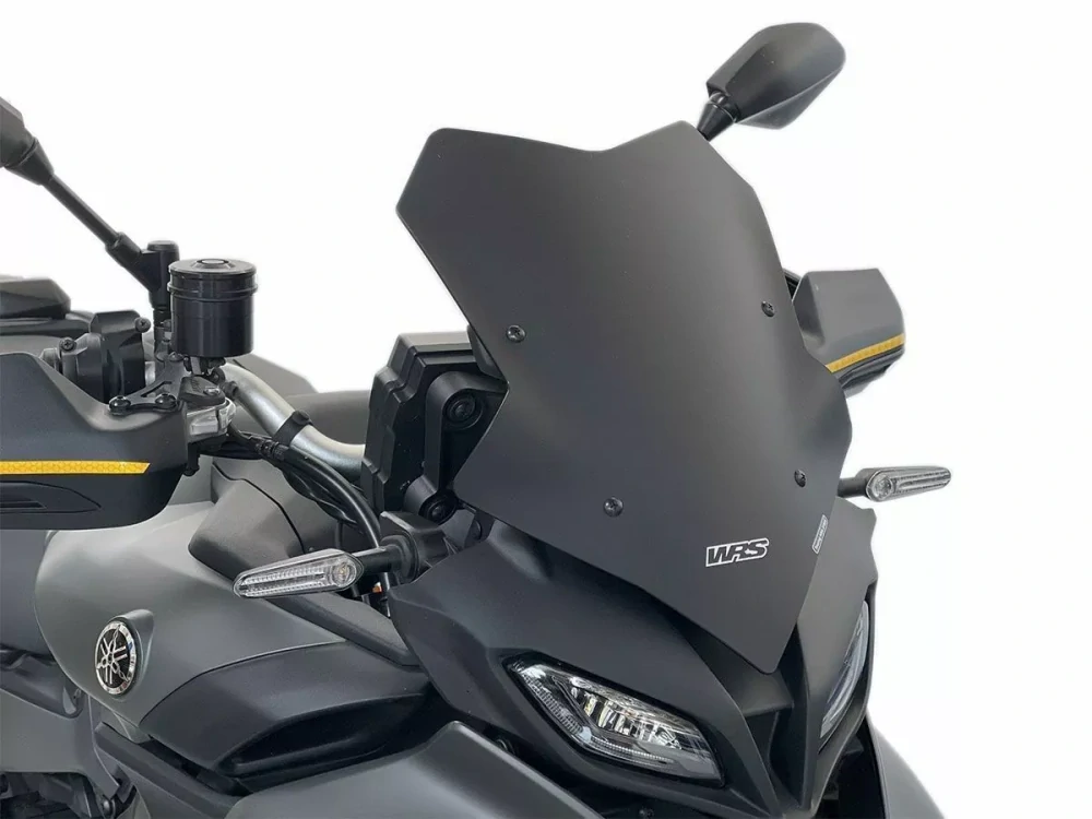 Motocyklové plexi / čelní plexi motocyklu WRS WINDSCREEN SPORT YA039NO pro YAMAHA TRACER 9 GT+ rok 2024 barva matná černá, výška plexi 40 cm