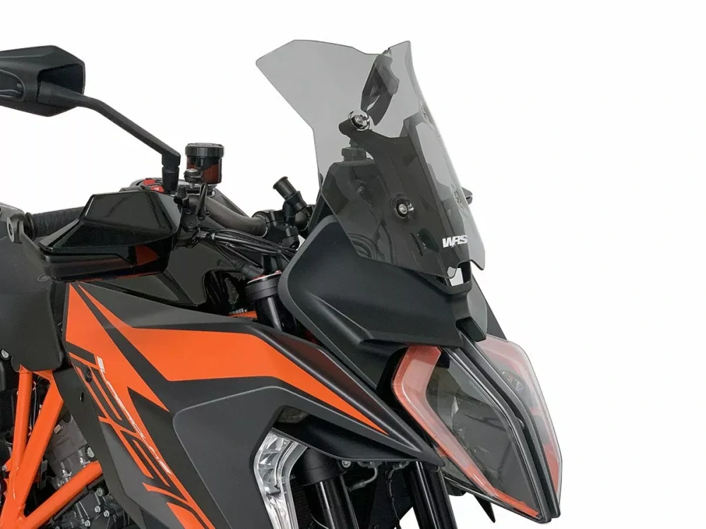 Motocyklové plexi / čelní plexi motocyklu  WRS VERZE SPORT KT007F pro KTM 1290 SUPER DUKE GT rok 2019-2024, barva kouřová, výška plexi 32 cm 