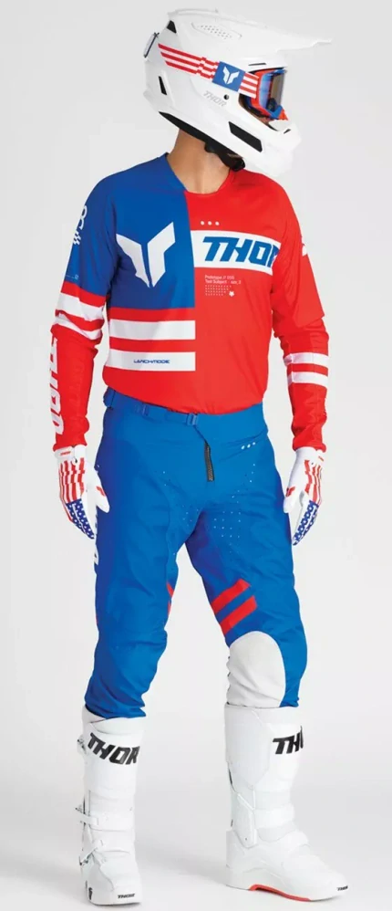 Motokrosové / MTB brýle THOR ACTIVATE PATRIOT barva červená/modrá/bílá - modrý zrcadlový objektiv