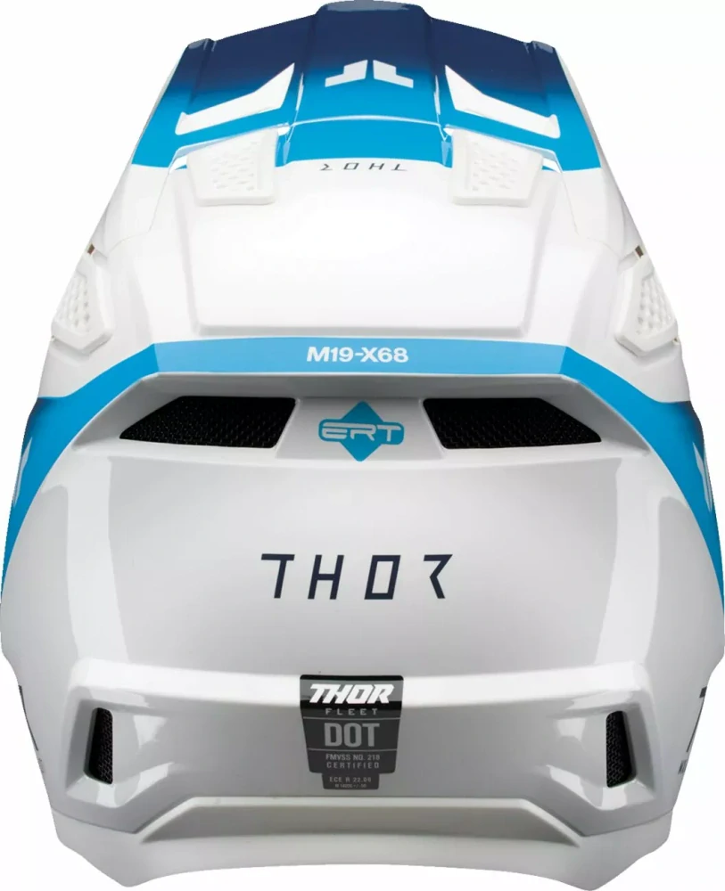 Motokrosová přilba / MX helma THOR FLEET STORM barva bílá/navy modrá lesklá