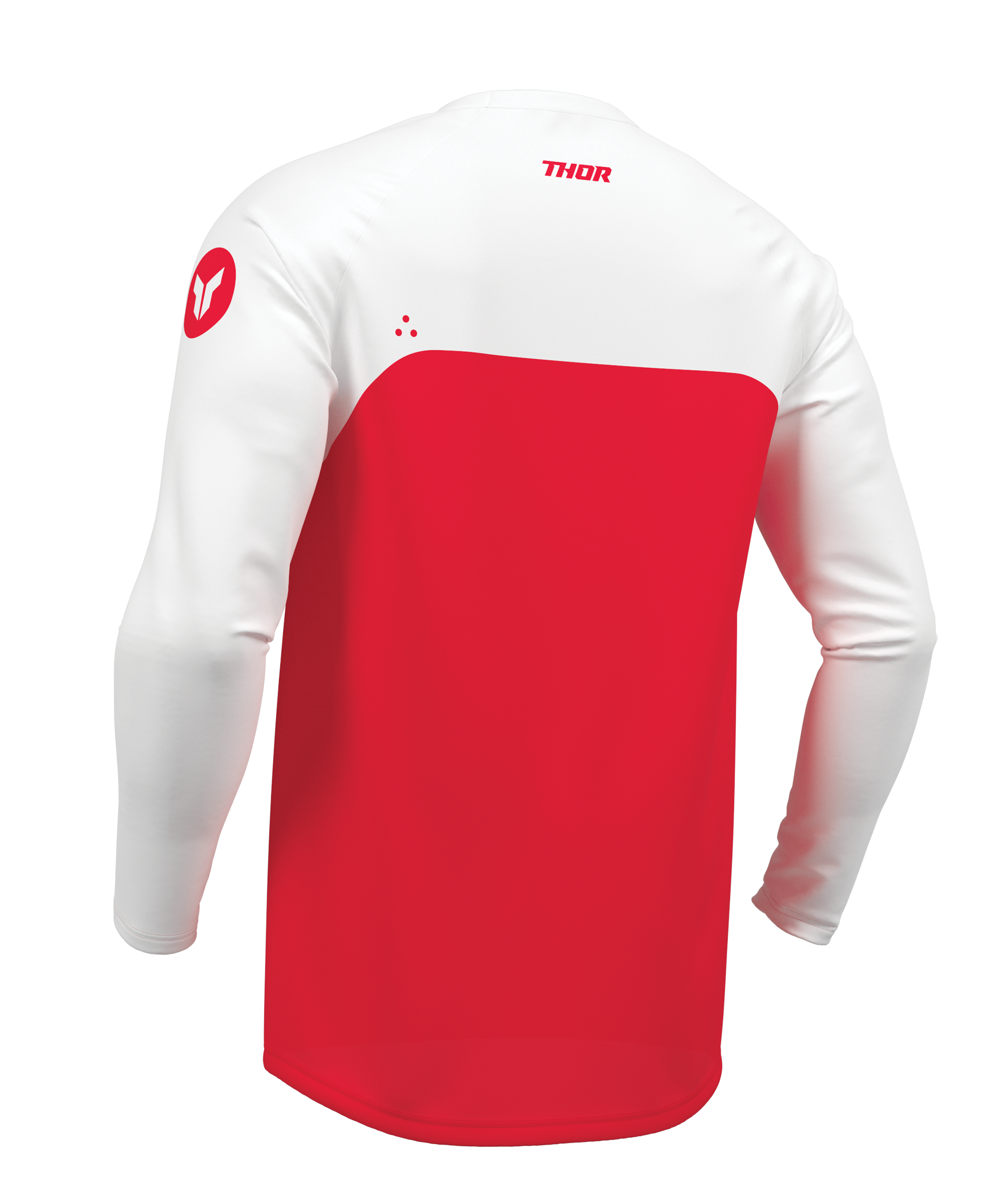 a Dětský sportovní motokrosový / MTB dres THOR RIDEMODE RACEWEAR MENACE barva červená/bílá velikost L