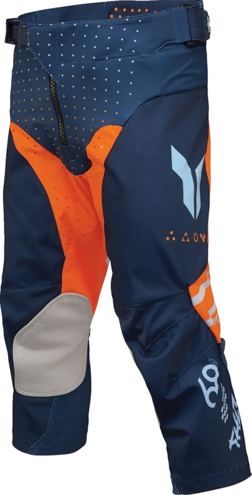 Dětský sportovní motokrosové kalhoty THOR LAUNCHMODE RACEWEAR FUTURA barva navy modrá/oranžová