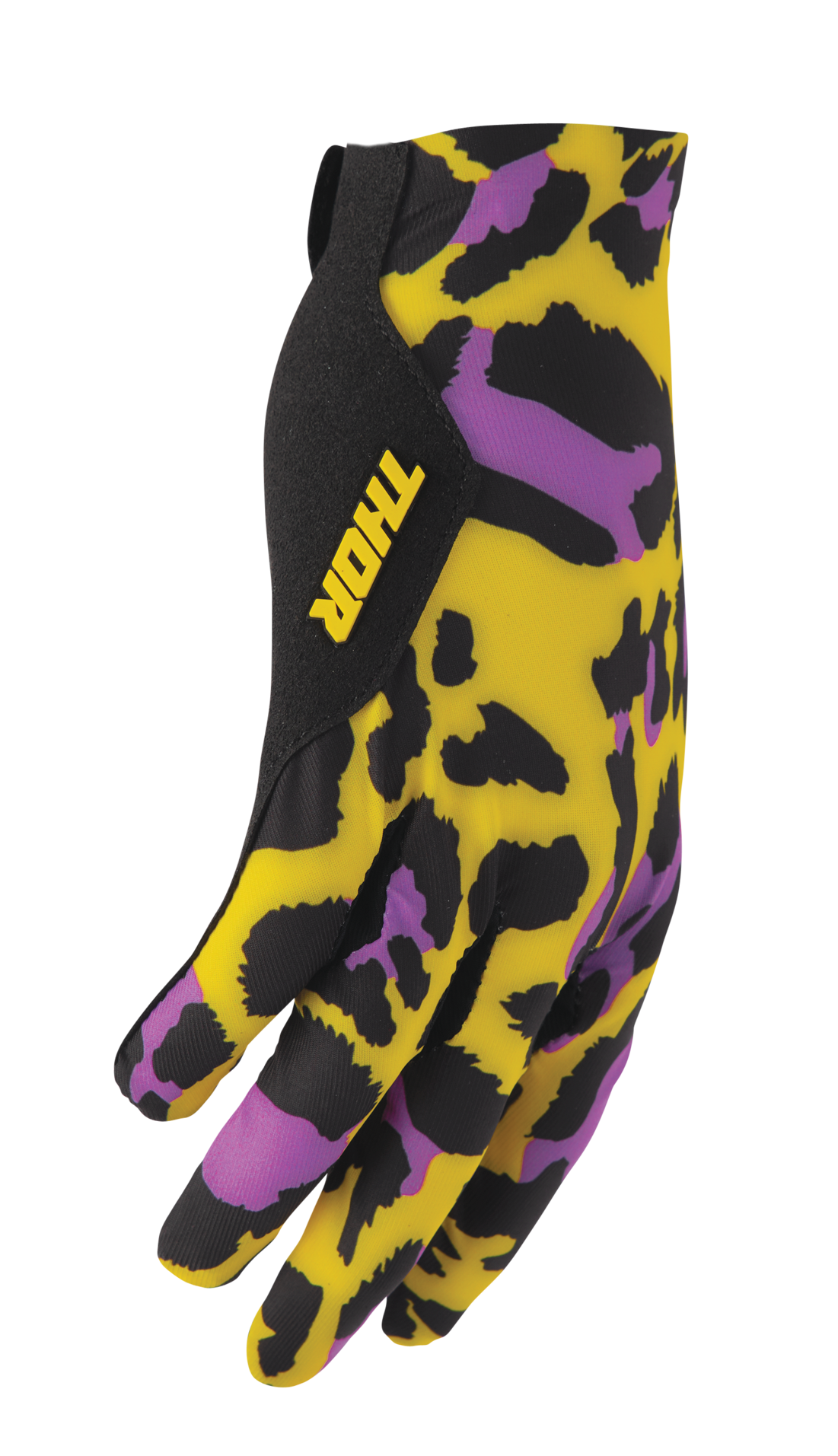 Motokrosové / MTB rukavice s jednovrstvou dlaní THOR SPORTMODE CHEETAH  barva fialová/žlutá