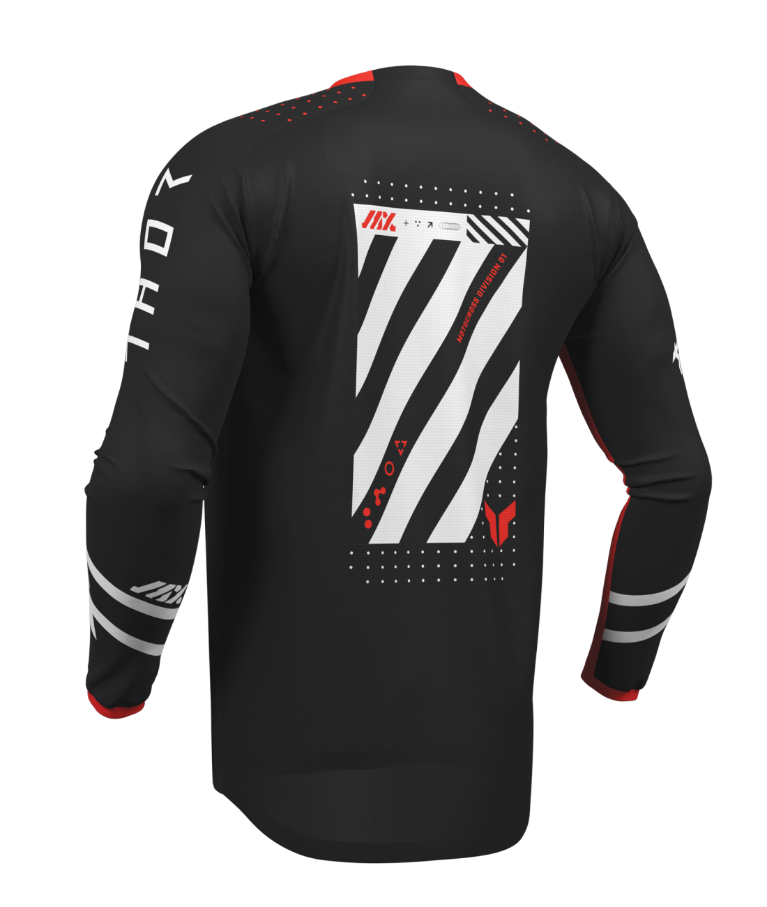 Motokrosový / enduro dres THOR LAUNCHMODE FUTURA barva černá/červená 