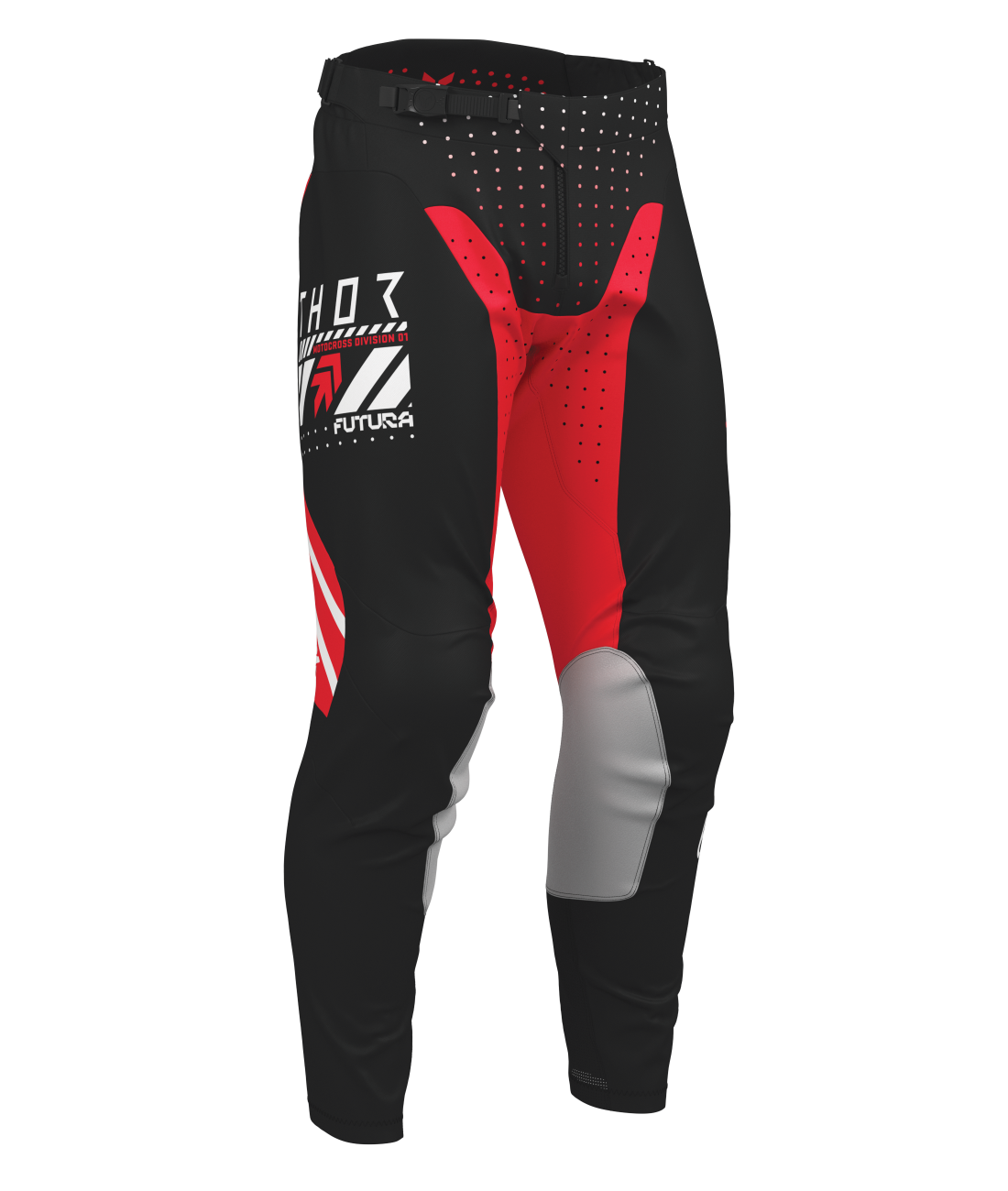 Motokrosový / enduro komplet kalhot a dresu THOR LAUNCHMODE FUTURA barva černá/červená 