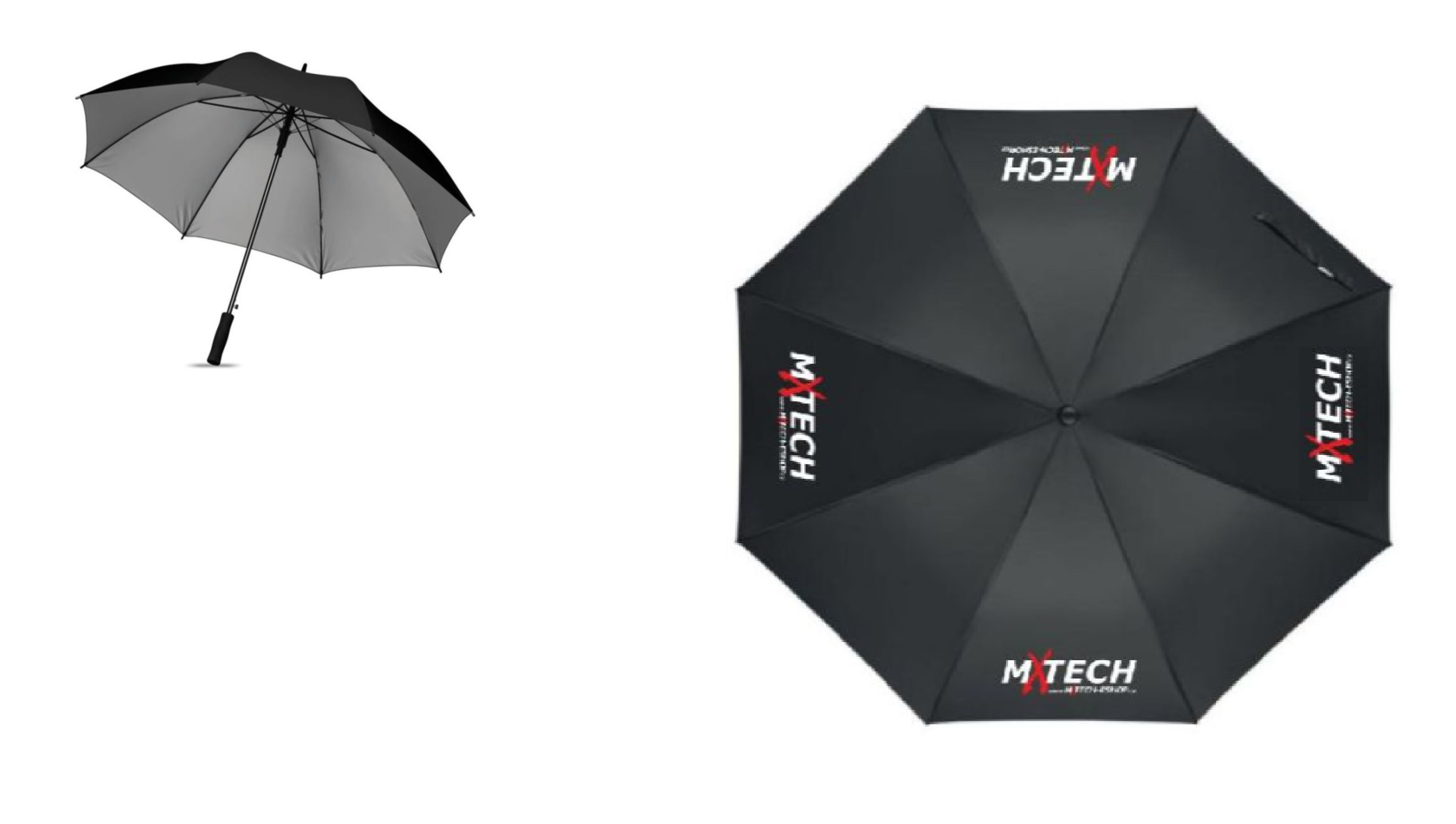 a Velký automatický skládací deštník MXTECH SWANSEA+ barva černá s potiskem rozpětí deštníku 120 cm, délka 94,5 cm