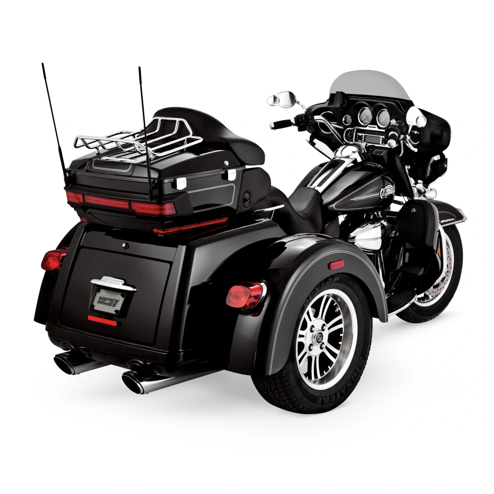 Koncovky výfuku VANCE & HINES TWIN SLASH SLIP ON pro HARLEY DAVIDSON FLT/ FLHT/ FLHX/ FLHR/ FLTR / FL TRIKE 1999-2016 ( není určeno pro rok 2015-2016 15-16 FLRT) barva chromová