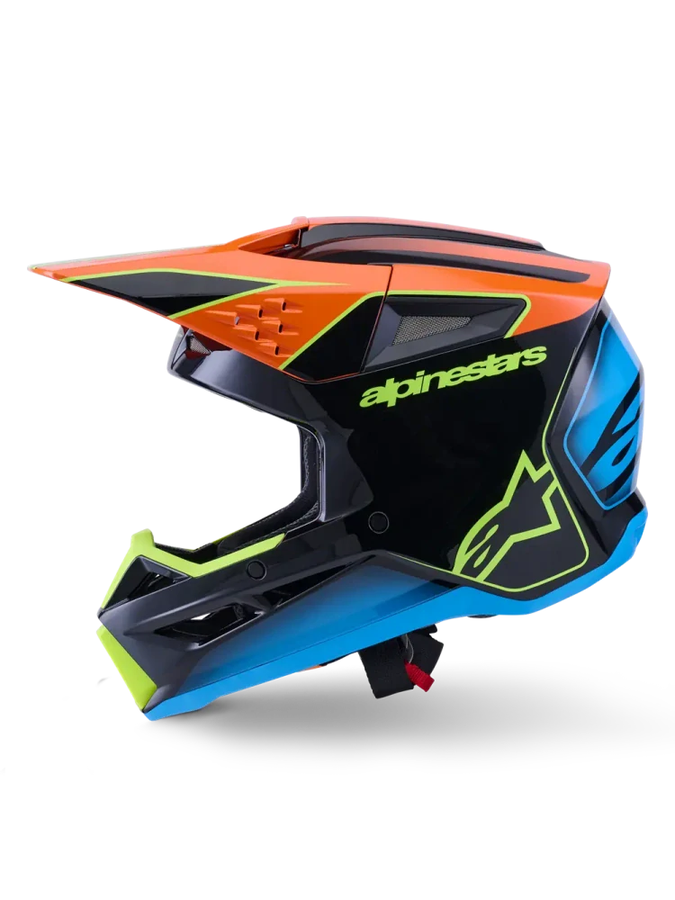 a Motokrosová přilba ALPINESTARS SM3 / SM-3 / S-M3 / 8300526-1455 FRAY černá/oranžová/žlutá velikost L