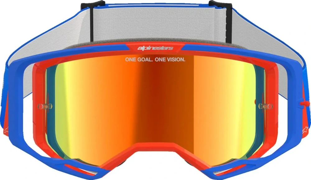 Motokrosové / enduro brýle ALPINESTARS GOGGLE VISION 8 WORDMARK barva modrá/červená