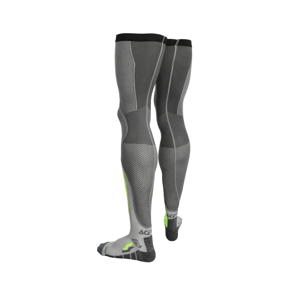 Motokrosové nadkolenky / vysoké motokosové ponožky ACERBIS X-LEG PRO VENTED barva šedá/žlutá fluo 
