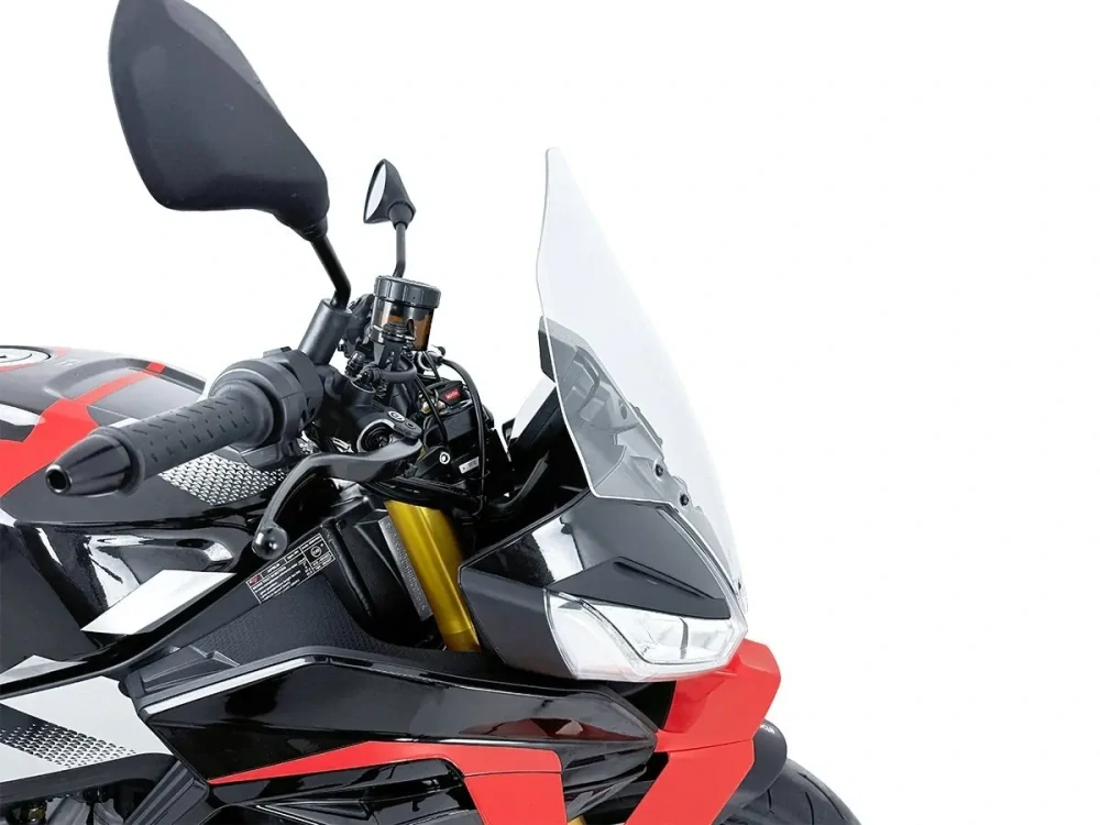 Plexi motocyklu WRS verze TOURING pro motocykly APRILIA TUONO V4 1100 RR ABS rok 2025 výška  o 10 cm vyšší než originál , barva čirá  