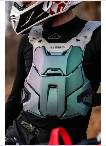 Motokrosový chránič hrudi a zad ACERBIS ROOST DEFLECTOR LINEAR pro jezdce s výškou mezi 165 cm a 190 cm, barva metalic šedá