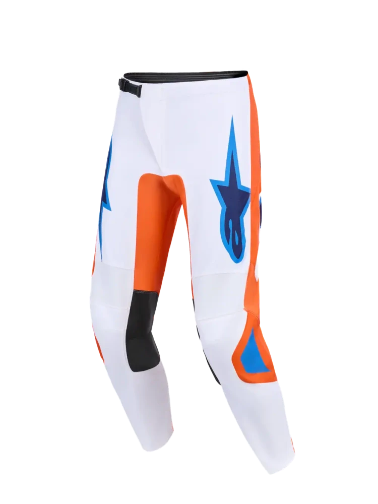 a Motokrosový komplet kalhot a dresu ALPINESTARS FLUID GRID barva bílá/modrá/oranžová velikost 34+L