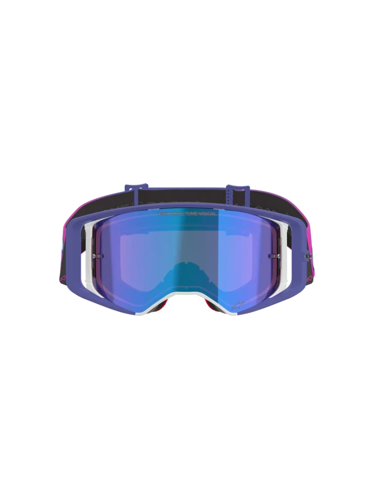 Motokrosové / enduro brýle ALPINESTARS GOGGLE SUPERTECH VISTA  TOMAC LIMITED EDITION RECORDS COLLECTION 5100226-3152 barva růžová/fialová, modré zrcadlové plexi 