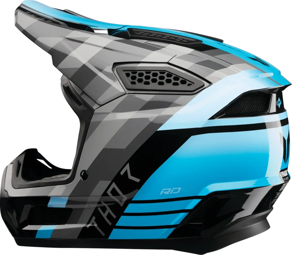 Motokrosová přilba / MX helma THOR FLEET CAMBER barva černá/modrá/šedá