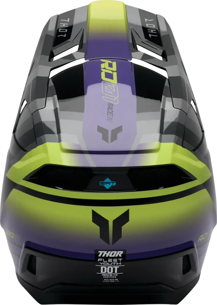 Dětská motokrosová přilba THOR FLEET YOUTH CAMBER barva šedá/zelená/černá