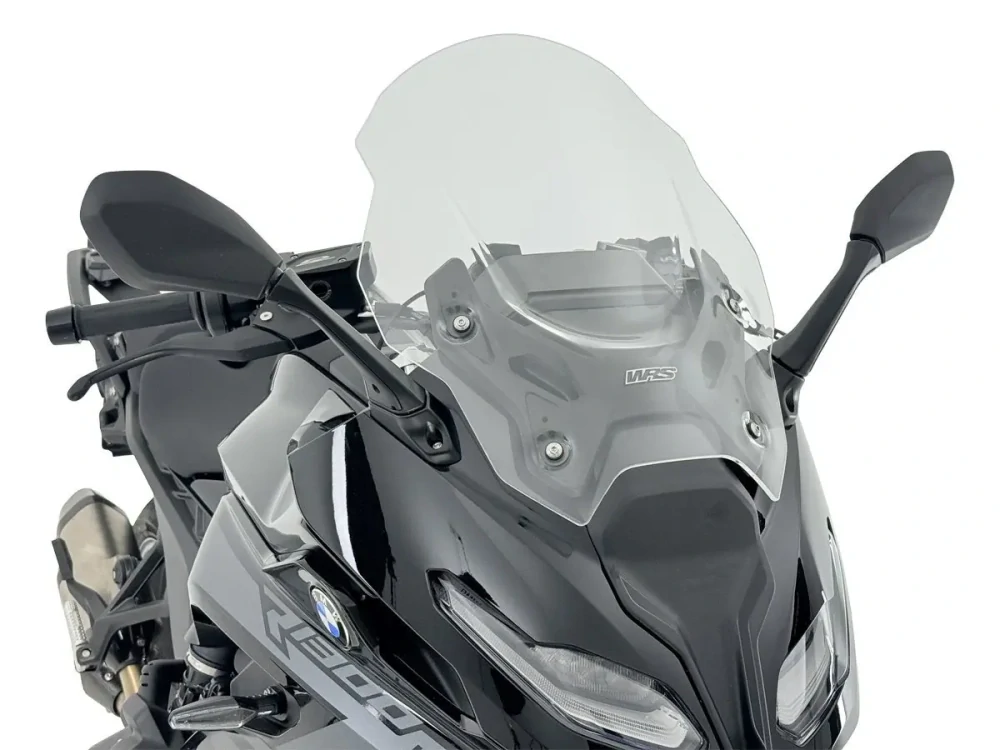 Plexi motocyklu WRS VERZE TOURING pro motocykl BMW R 1300 RS 2025-2026 barva čirá, výška plexi 46,5 cm / o 12 cm vyšší než originální plexi