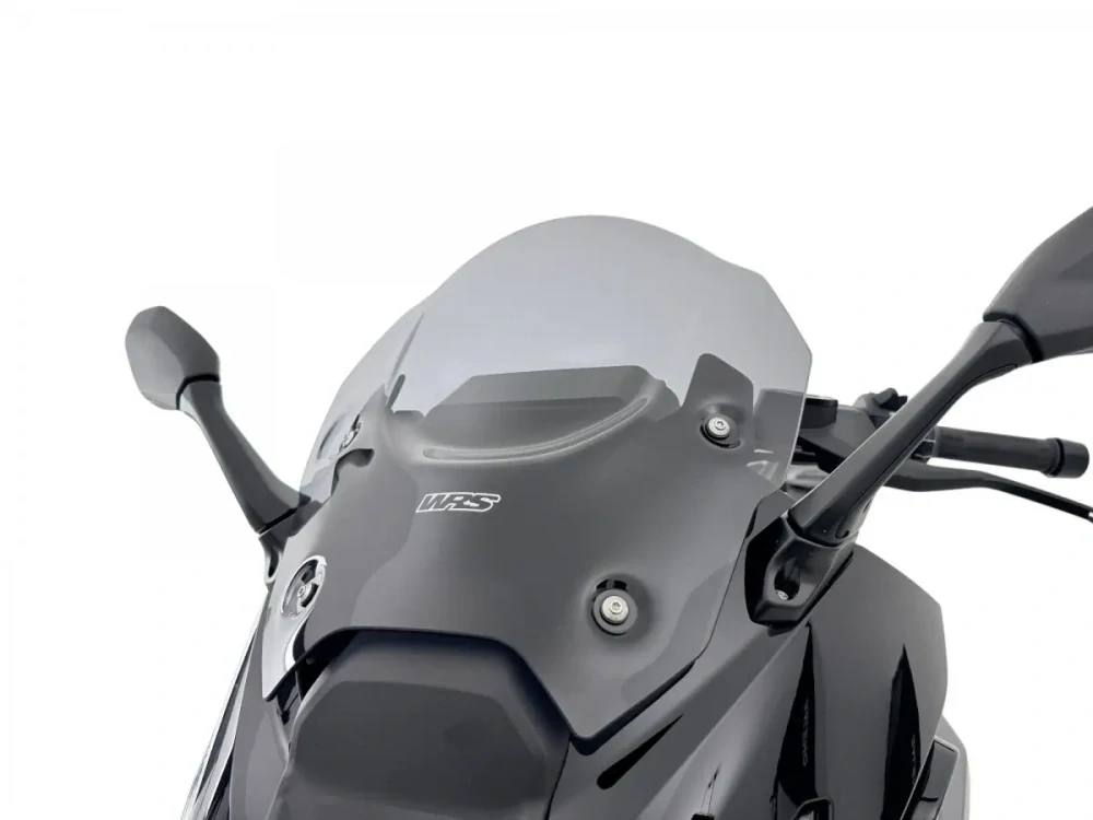 Plexi motocyklu WRS VERZE SPORT pro motocykl BMW R 1300 RS 2025-2026 barva tmavě kouřová, výška plexi 36 cm / o 1,5 cm nižší než originální plexi