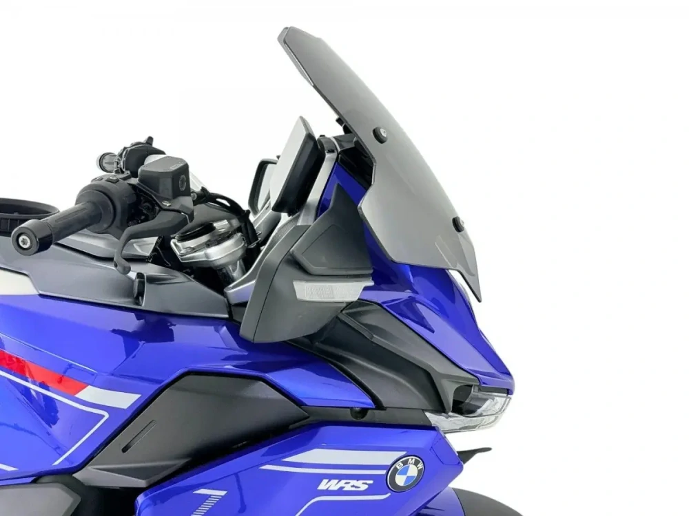 Plexi motocyklu WRS VERZE SPORT pro motocykl BMW R 1300 RT 2025-2026 barva tmavě kouřová, výška plexi 39 cm, oproti originálnímu plexi o 20,5 cm nižší 