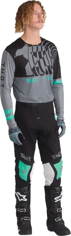 Lehký a pružný motokrosový - enduro dres THOR SPORTMODE MIND barva šedá/černá